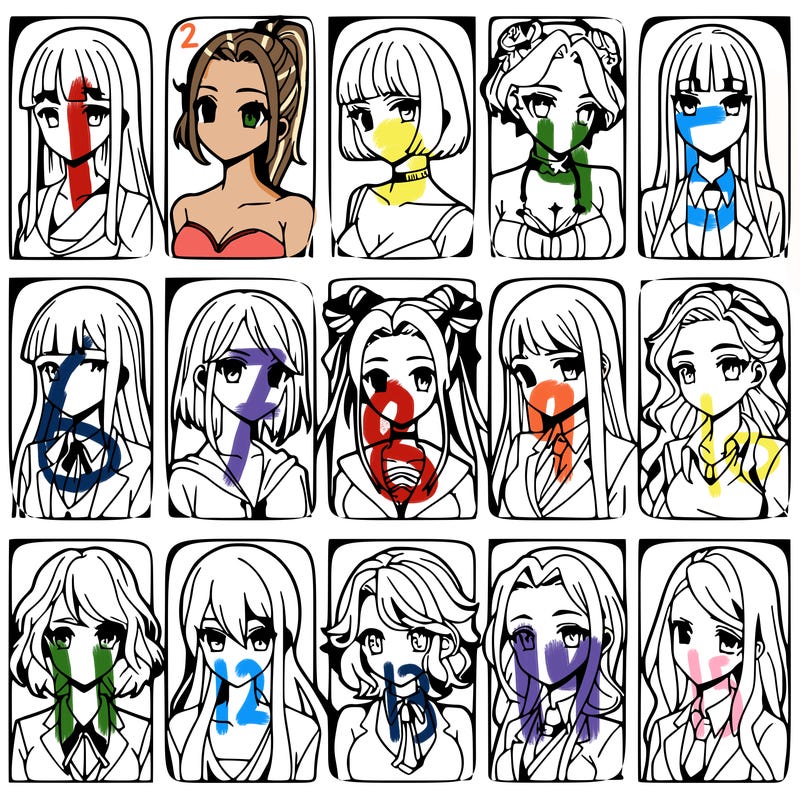 girls that look diffrent anime