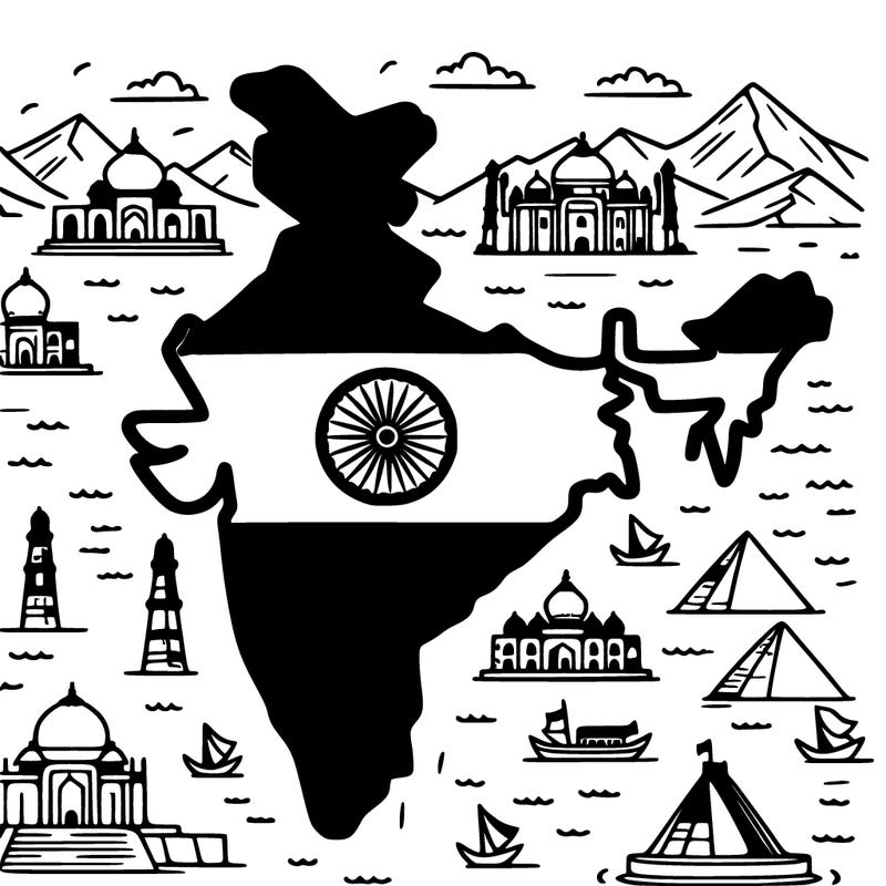 create a flag map of india