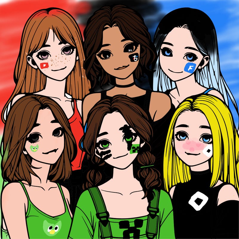 a group of girls realistic