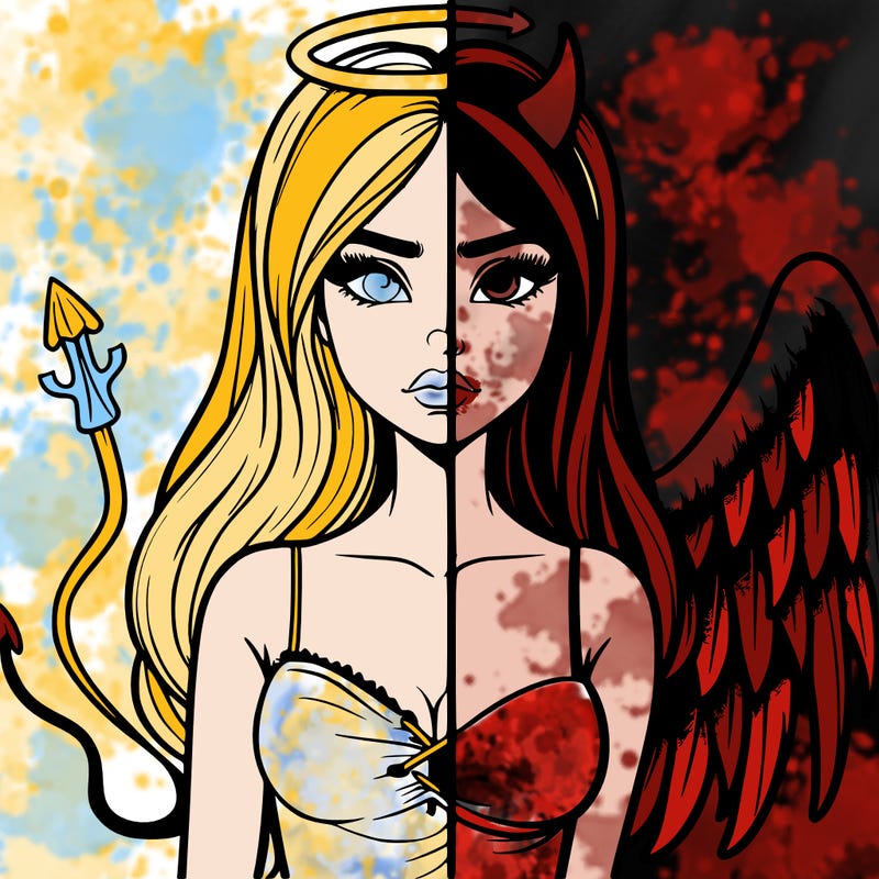 devil vs angel realistic girl