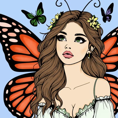 butterfly fairy realistic girl