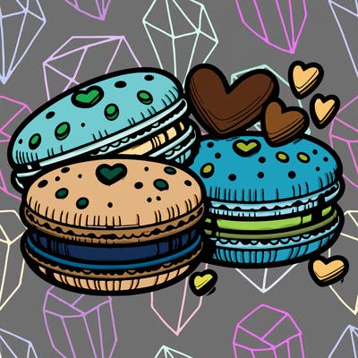 macarons with heart-shaped