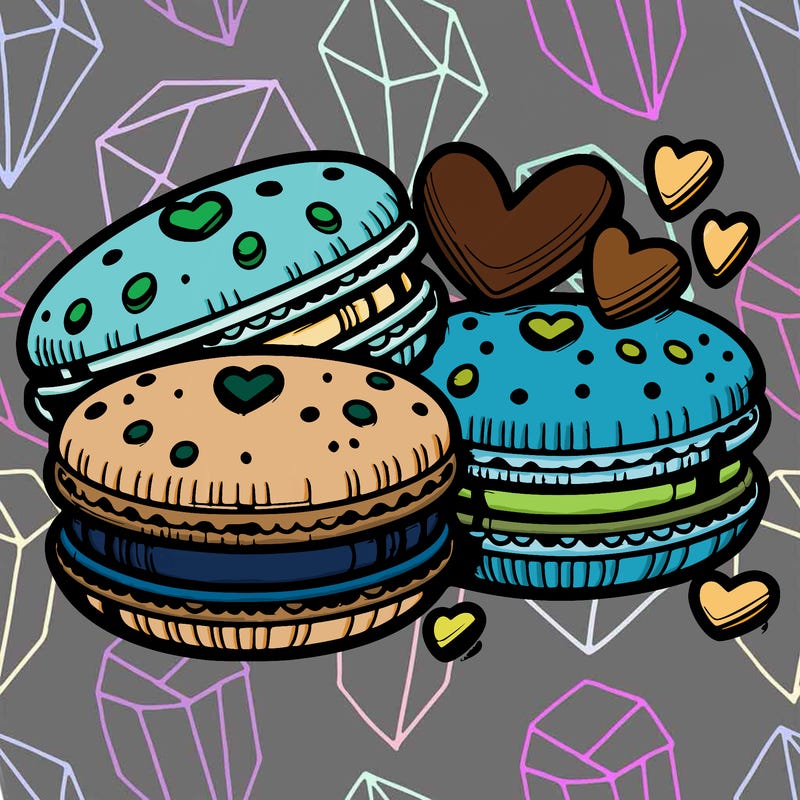 macarons with heart-shaped