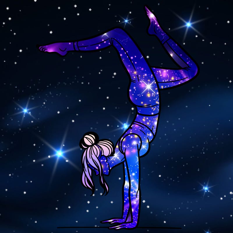 a woman doing a handstand