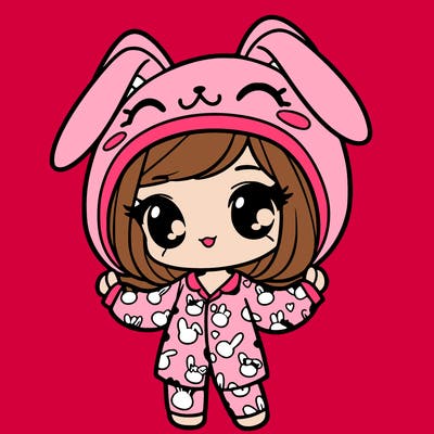 girl in bunny pj's