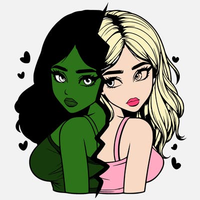 realistic girl split