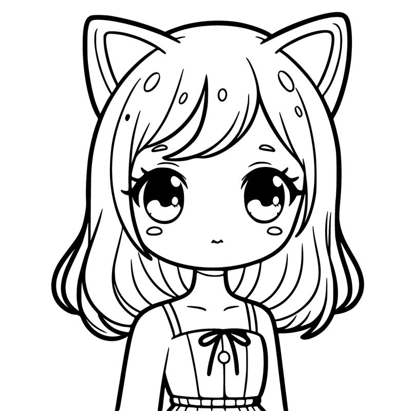 girl with cat ears and tail
