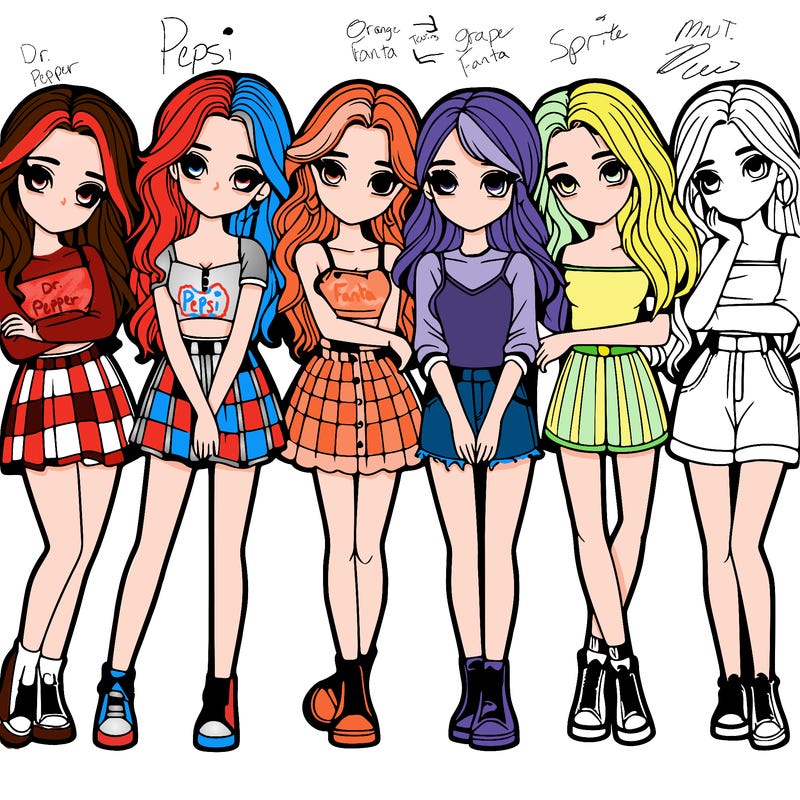 a group of girls realistic