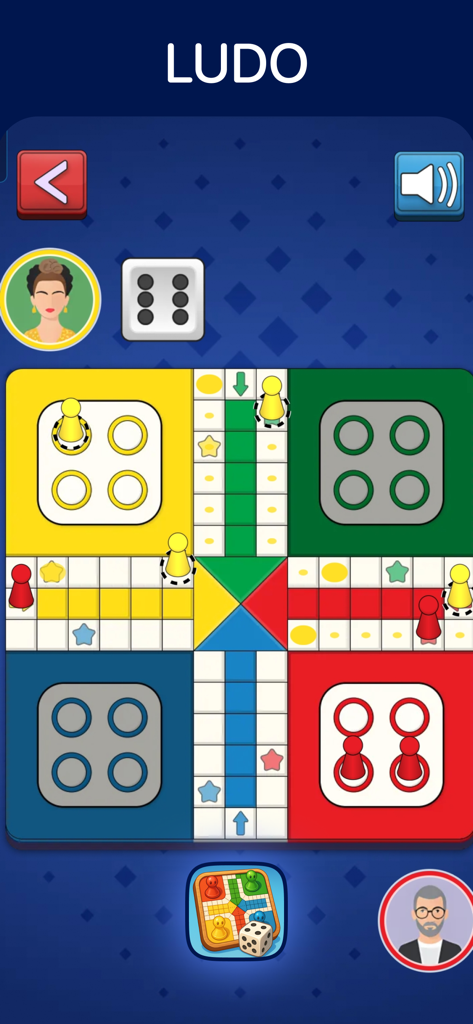 Ludo board game for two players on a single device