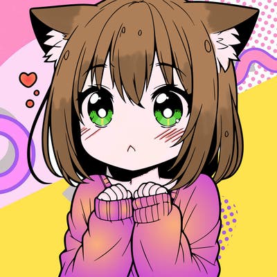 shy anime catgirl