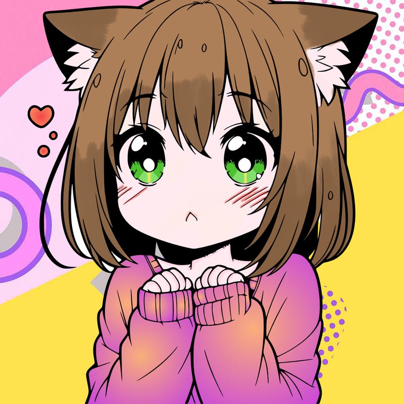 shy anime catgirl