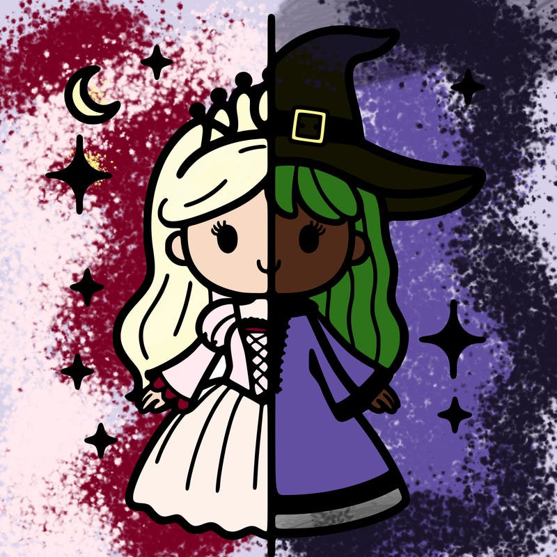 split princess and witch