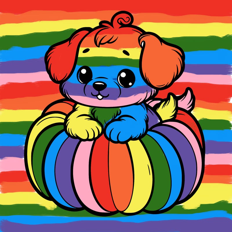 cute little puppy in a pumpkin