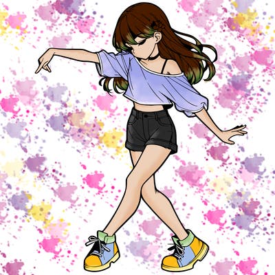 realistic girl danceing