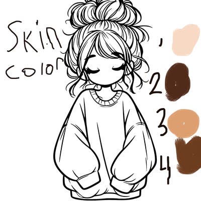 girl with baggy sweatshirt and messy bun