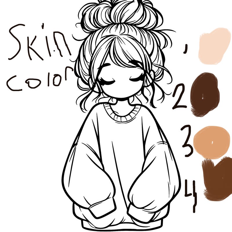 girl with baggy sweatshirt and messy bun