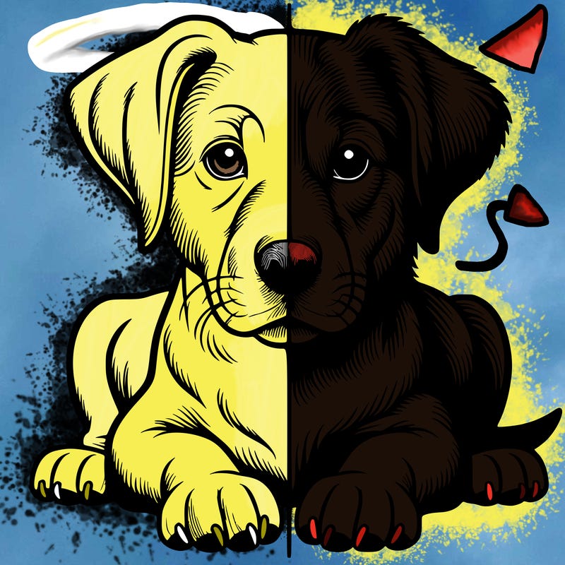 realistic dog split picture