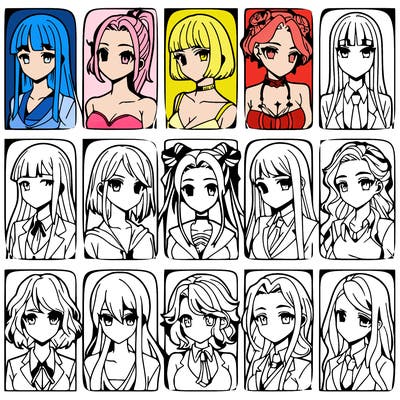 girls that look diffrent anime