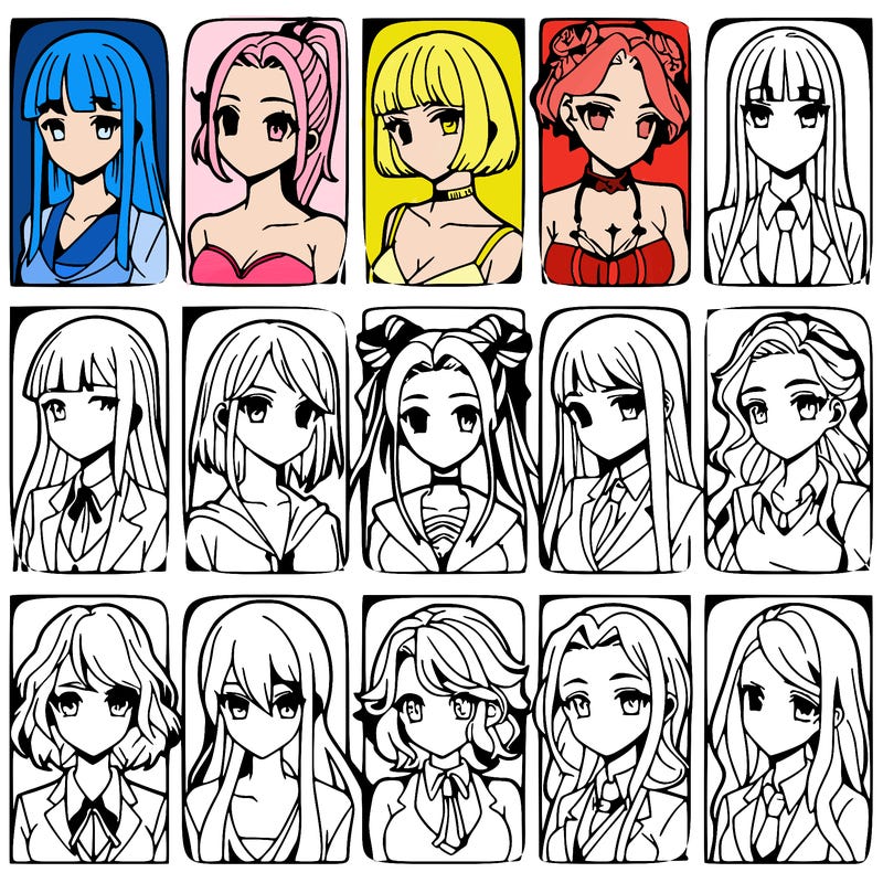 girls that look diffrent anime