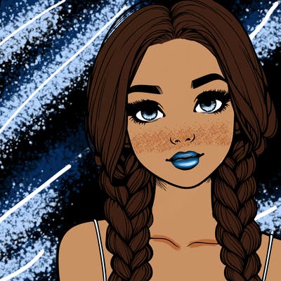 realistic girl with braids