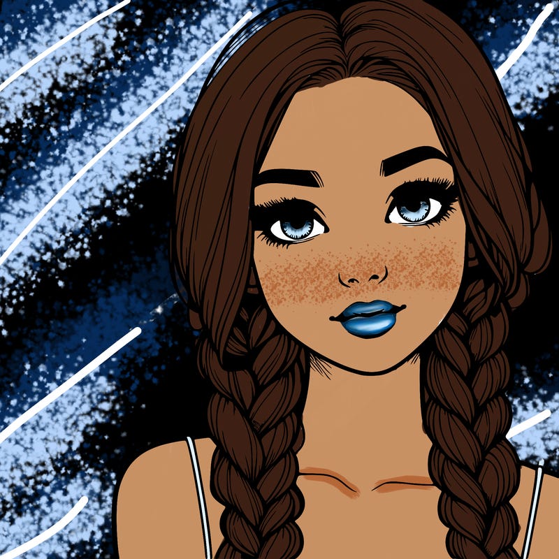 realistic girl with braids