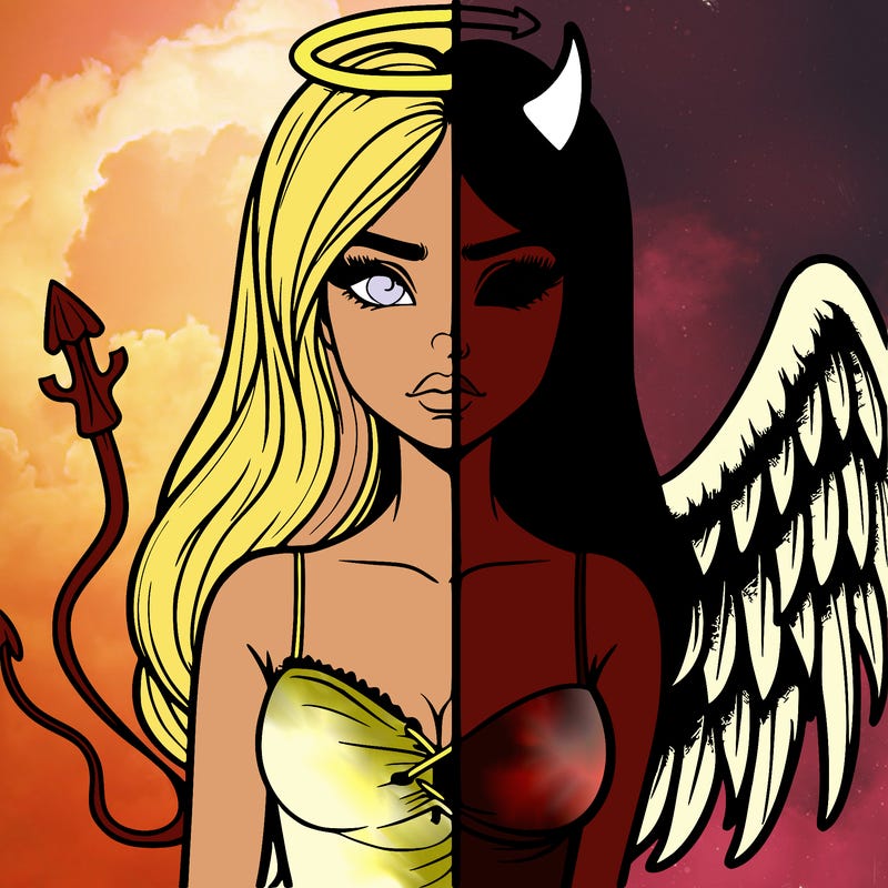 devil vs angel realistic girl