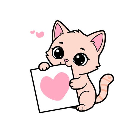 a small cat with a blank sheet of paper in its hand. the cat is sooooooo cute!