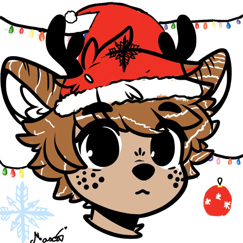 a humanoid deer with soft fluffy ears