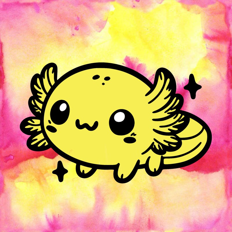 cute easy baby axolotl