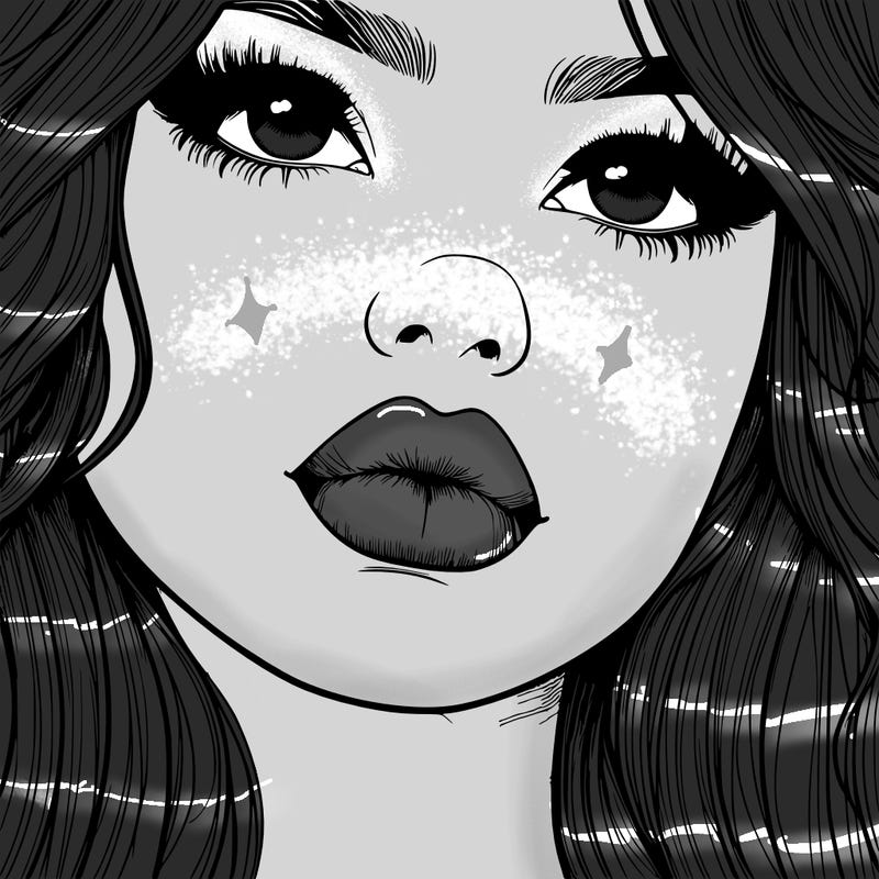 really realistic girl with lips