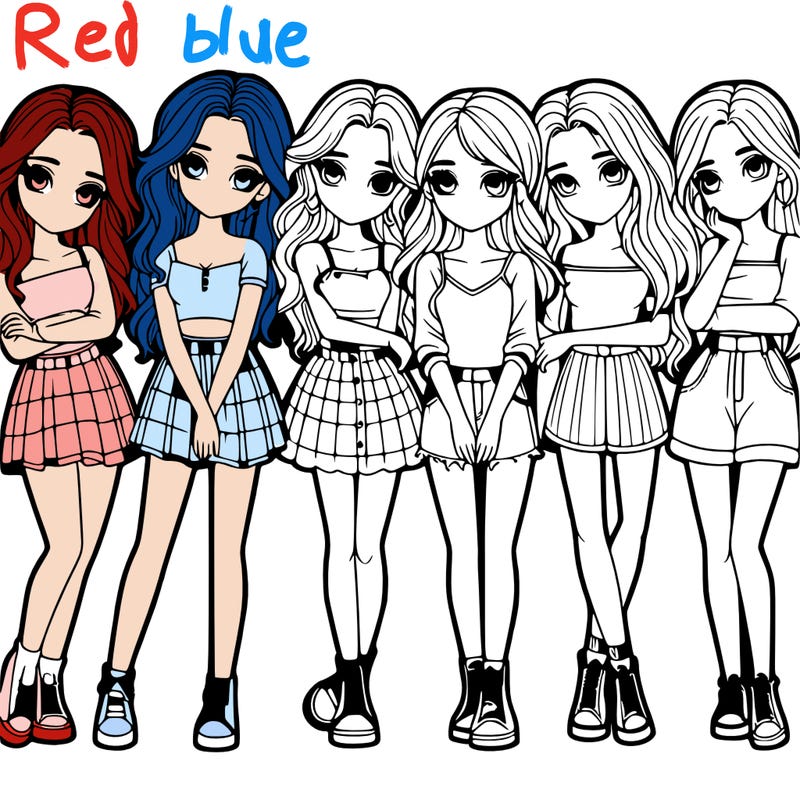 a group of girls realistic