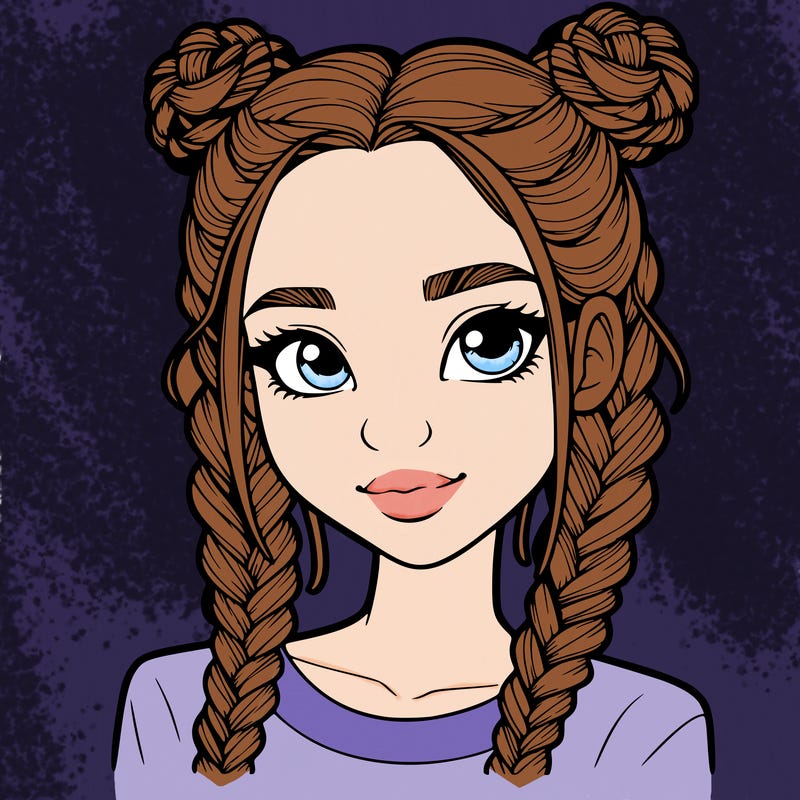 realistic girl with braids