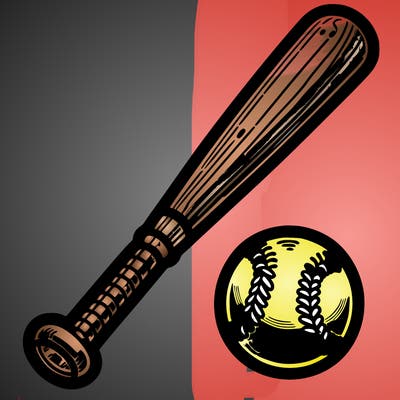 miken softball bat with ball