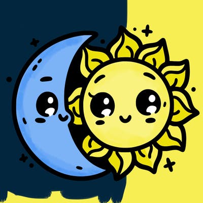 moon and sun