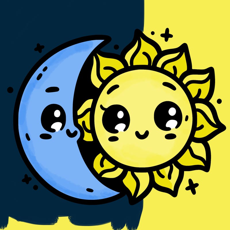 moon and sun