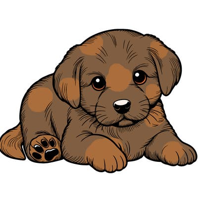 a cute realistic puppy