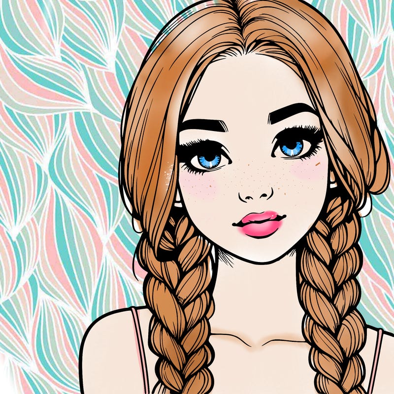 realistic girl with braids