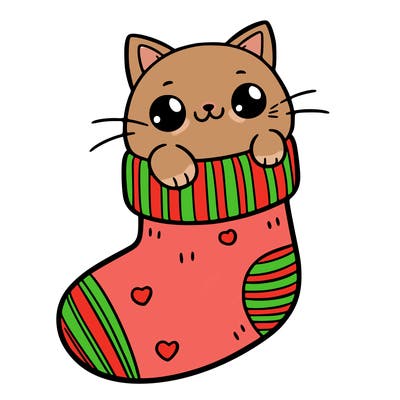 cute cat in a sock