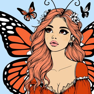 butterfly fairy realistic girl