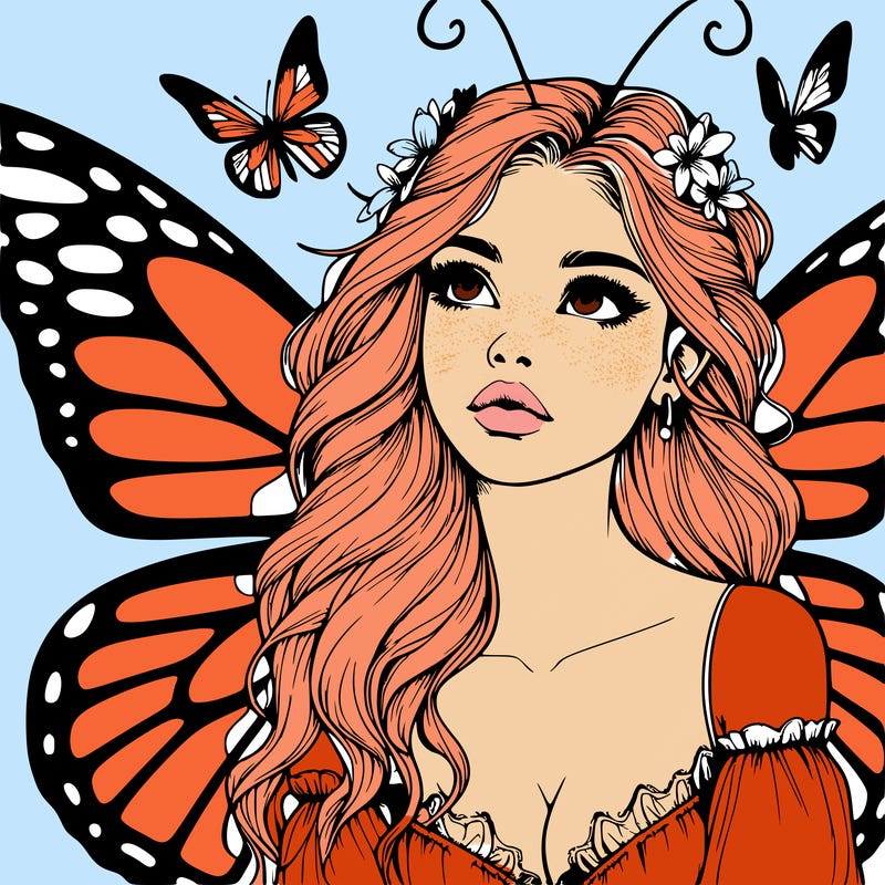 butterfly fairy realistic girl