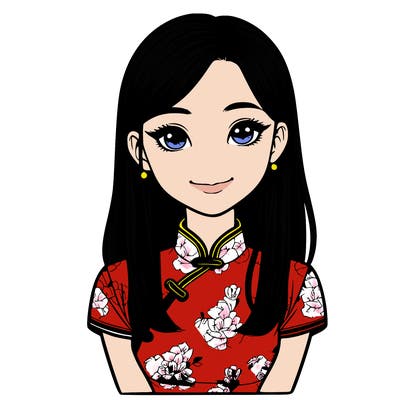 realistic asian girl wearing qipao