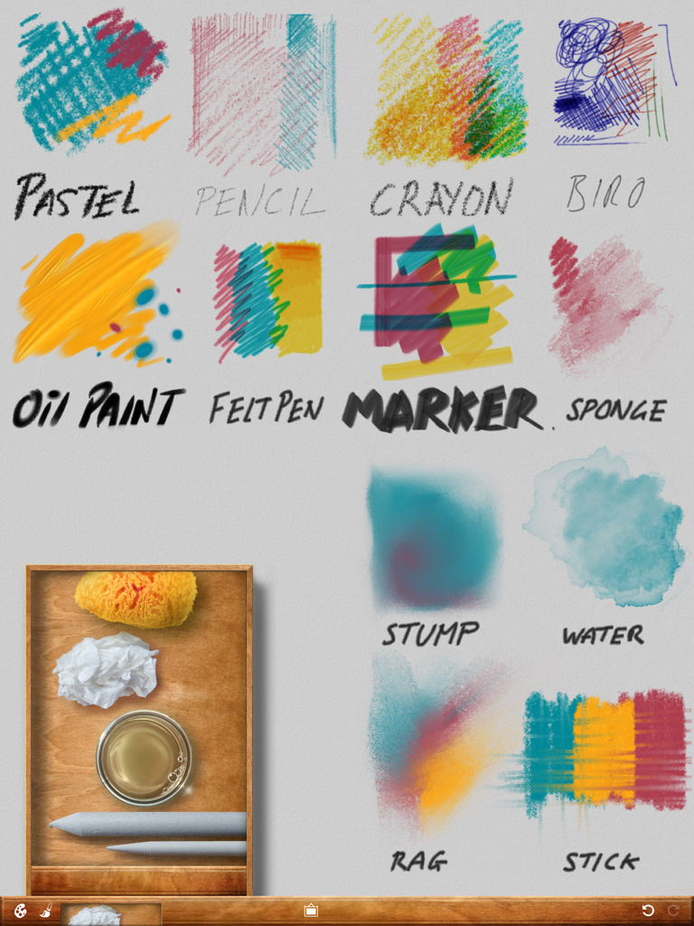 Art Set - Présentation de traits de pinceau numériques réalistes et d'outils de mélange.