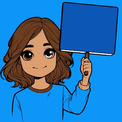 realistic girl holding up a sign