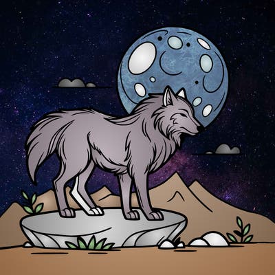 wolf moonlight