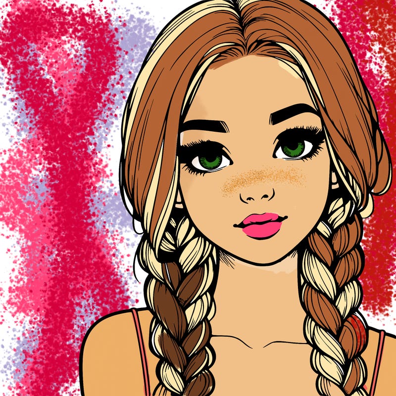 realistic girl with braids