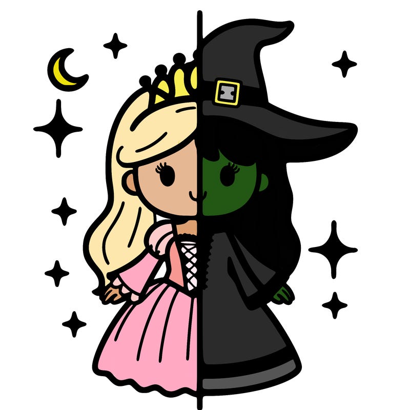 split princess and witch