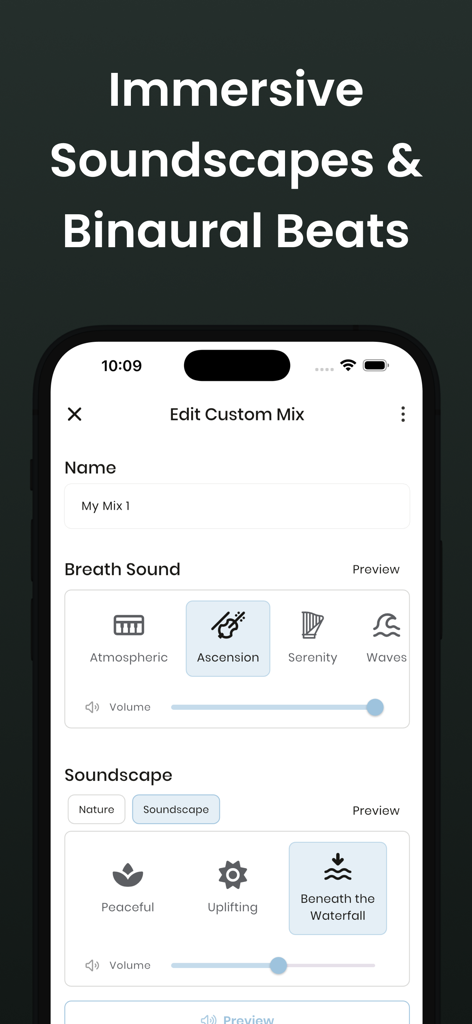 Breathwork by One Deep Breath - Custom soundscape and binaural beats editor in the One Deep Breath app