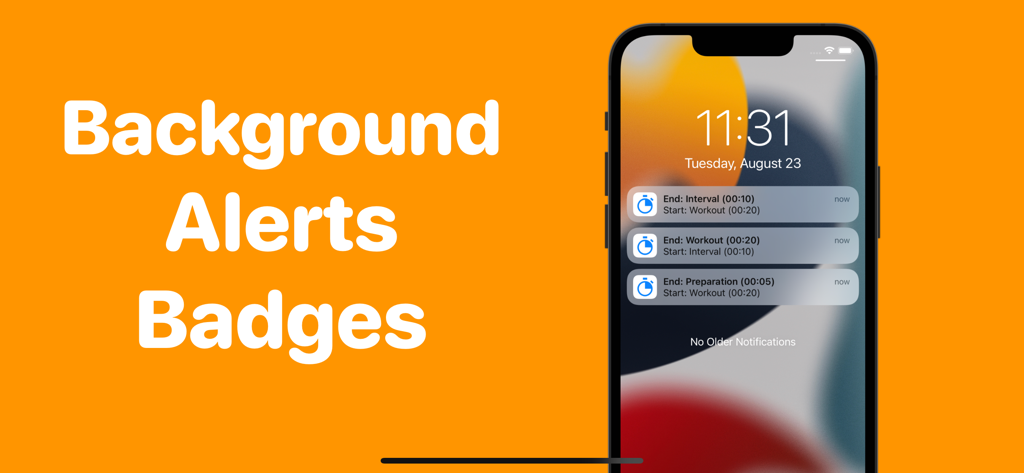 Workout Timer - Interval Timer - iPhone-Sperrbildschirm mit Hintergrundbenachrichtigungen für HIIT- und Intervalltrainingseinheiten