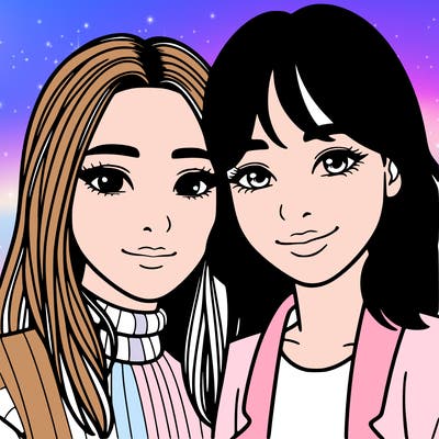 asian woman being in a couple with a latina woman realistic