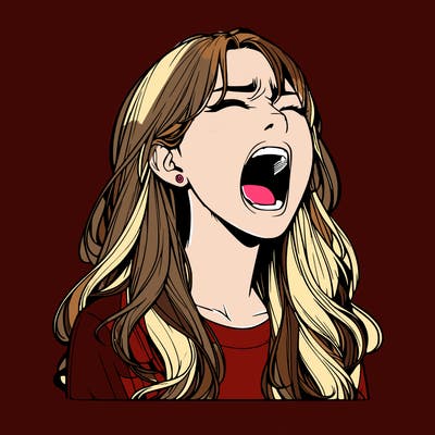 screaming realistic, girl